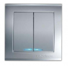 Выключатель 2-кл. СП Бриллиант 10А IP20 с подсветкой серебр. UNIVersal 7949667 - smartlife-ural.ru – Екатеринбург