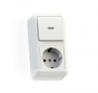 Блок комбинированный ОП БКВР-432 Оптима (1-кл. выкл. с подсветкой + розетка с заземл.) бел. Кунцево 8065 - smartlife-ural.ru – Екатеринбург