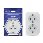 Розетка 2-м ОП Frea 16А IP20 250В с заземл. АБС-пластик бел. TOKOV ELECTRIC TKE-FR-R2Z-C01 - smartlife-ural.ru – Екатеринбург