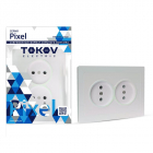 Розетка 2-м СП Pixel 16А IP20 без заземл. в сборе перламутр. TOKOV ELECTRIC TKE-PX-R2F-C04 - Интернет-магазин СМАРТЛАЙФ