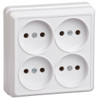 Розетка 4-м ОП Октава 10А IP20 без заземл. бел. GENERICA ERO40-K01-10-DC - smartlife-ural.ru – Екатеринбург