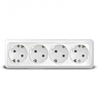 Розетка 4-м ОП Олимп с заземл. бел. UNIVersal 1163 - smartlife-ural.ru – Екатеринбург