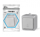 Кнопка звонка ОП Dita IP54 10А 250В сер. TOKOV ELECTRIC TKL-DT-DB-C06-IP54 - Интернет-магазин СМАРТЛАЙФ