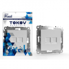 Розетка компьютерная 2-м СП Pixel RJ45 кат.5E механизм бел. TOKOV ELECTRIC TKE-PX-RC2-C01 - Интернет-магазин СМАРТЛАЙФ