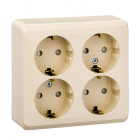 Розетка 4-м ОП Этюд 16А 250В с заземл. с заземл. защ. шторки крем. SE PA16-208K - smartlife-ural.ru – Екатеринбург