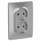 Розетка 2-м СП Blanca 16А IP20 250В без заземл. без защ. шторок алюм. SE BLNRS000023 - smartlife-ural.ru – Екатеринбург