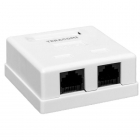 Розетка настенная TERACOM PRO кат.6 неэкранированная 2 порта RJ-45 Dual IDC бел. EKF TRP-WBOX-2RJ45-6UTP-WH - Интернет-магазин СМАРТЛАЙФ