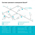 Шинопровод однофазный L1000 Track накладной с адаптером питания и заглушкой бел. GAUSS TR101 - smartlife-ural.ru – Екатеринбург