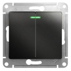 Выключатель 2-кл. СП Glossa 10А IP20 (сх. 5а) 10AX с подсветкой механизм антрацит SE GSL000753 - smartlife-ural.ru – Екатеринбург