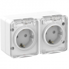 Розетка 2-м ОП AtlasDesign Profi54 16А IP54 250В с заземл. защ. шторки бел. SE ATN540126 - smartlife-ural.ru – Екатеринбург