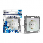 Розетка 1-м СП Pixel 16А IP20 с заземл. защ. шторки механизм перламутр. TOKOV ELECTRIC TKE-PX-R1ZSF-C04 - smartlife-ural.ru – Екатеринбург