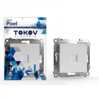Розетка телефонная 1-м СП Pixel RJ11 механизм бел. TOKOV ELECTRIC TKE-PX-RT1-C01 - smartlife-ural.ru – Екатеринбург