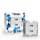 Розетка 2-м USB СП Pixel тип A+A 5В 1х2.1А 2х1.05А механизм бел. TOKOV ELECTRIC TKE-PX-2USB-C01 - Интернет-магазин СМАРТЛАЙФ