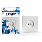 Розетка 1-м СП Pixel 16А IP20 без заземл. в сборе бел. TOKOV ELECTRIC TKE-PX-R1F-C01 - Интернет-магазин СМАРТЛАЙФ