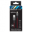 Кабель USB-Lightning ELX-CDC09-C43 3А 1.5м черн./красн. ткань зарядка+ПД коробка Ergolux 15310 - Интернет-магазин СМАРТЛАЙФ