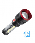 Фонарь аккумуляторный ручной 10Вт LED+5Вт COB LED+красн. zoom-линза Li-ion 18650 2200мА.ч Power-bank корпус анодир. алюм. USB-шнур type C магнит на корпусе КОСМОС KOC132Lit - Интернет-магазин СМАРТЛАЙФ