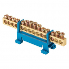 Шина нулевая N 6х9 14 отверстий синий изолятор тип "Стойка" на DIN-рейку латунь розн. стикер PROxima EKF sn0-63-14-sb-r - smartlife-ural.ru – Екатеринбург