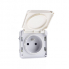 Розетка 1-м СП Plexo 16А IP55 250В 2P+E франц. стандарт винт. клеммы бел. Leg 069622 - smartlife-ural.ru – Екатеринбург