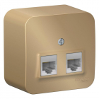 Розетка компьютерная 2-м ОП Blanca RJ45 кат.5E с изолир. пластиной титан SE BLNIA045454 - smartlife-ural.ru – Екатеринбург