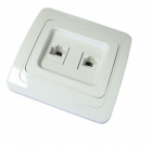 Розетка компьютерная + телефонная 2-м СП Валери сл. кость UNIVersal Б-В0135 - smartlife-ural.ru – Екатеринбург