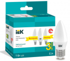 Лампа светодиодная 7Вт C35 свеча 4000К нейтр. бел. E14 230В (уп.3шт) IEK LLE-C35-07-230-40-E14-3 - smartlife-ural.ru – Екатеринбург