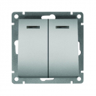 Выключатель 2-кл. СП Афина 10А IP20 с подсветкой механизм серебр. Universal A0123-S - smartlife-ural.ru – Екатеринбург