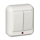 Выключатель 2-кл. ОП Прима 6А IP20 с подсветкой с монтаж. пластиной бел. (опт. упак.) SchE A56-007M-B - smartlife-ural.ru – Екатеринбург