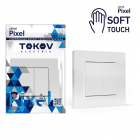 Выключатель 2-кл. СП Pixel 10А IP20 в сборе айс TOKOV ELECTRIC TKE-PX-V2F-C34 - smartlife-ural.ru – Екатеринбург