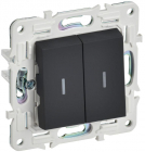 Выключатель 2-кл. SKANDY 10А SK-V09G с индикацией графит IEK SK-V20-1-10-K53 - smartlife-ural.ru – Екатеринбург