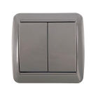 Выключатель 2-кл. ОП Клио 10А IP44 сер. UNIVersal К2223-Gr - smartlife-ural.ru – Екатеринбург