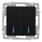 Выключатель 2-кл. СП Accent 6-105-05 10А IP20 250В с подсветкой AL/CU антрацит Intro Б0063516 - smartlife-ural.ru – Екатеринбург