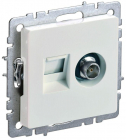 Розетка компьютерная + телевизионная 2-м Brite РТВ/РК12-БрЖ RJ45 кат.5E + TV механизм жемчуж. IEK BR-AK20-1-K36 - smartlife-ural.ru – Екатеринбург