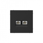Розетка компьютерная 2-м ArtGallery RJ45 + RJ45 кат.5E механизм карбон SE GAL001085 - smartlife-ural.ru – Екатеринбург