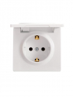 Розетка 1-м ОП LETO с заземл. с крышкой LETO ПБТ бел. LEZARD 752-0200-123B - smartlife-ural.ru – Екатеринбург