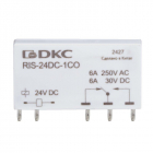 Реле миниатюрное ультратонкое 1CO ком. ток 6А AgSnO2 напряжение 24В DC DKC RIS-24DC-1CO - smartlife-ural.ru – Екатеринбург