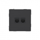 Розетка компьютерная 2-м KANT RJ45 кат.5E без шторки черн. уголь DKC 7012664 - smartlife-ural.ru – Екатеринбург