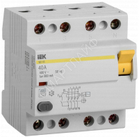 Выключатель дифференциального тока (УЗО) 4п 40А 300мА тип AC ВД1-63 IEK MDV10-4-040-300 - Интернет-магазин СМАРТЛАЙФ