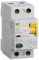 Выключатель дифференциального тока (УЗО) 2п 63А 300мА тип AC ВД1-63 IEK MDV10-2-063-300 - Интернет-магазин СМАРТЛАЙФ