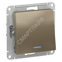 Переключатель проходной 1-кл. СП AtlasDesign 10А IP20 (сх. 6а) 10AX с подсветкой механизм шампань SE ATN000563 - smartlife-ural.ru – Екатеринбург