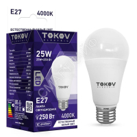 Лампа светодиодная 25Вт А60 4000К Е27 176-264В TOKOV ELECTRIC TKE-A60-E27-25-4K - smartlife-ural.ru – Екатеринбург