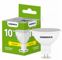 Лампа светодиодная MR16 10Вт софит 3000К GU5.3 230В GENERICA LL-MR16-10-230-30-GU5-G - smartlife-ural.ru – Екатеринбург