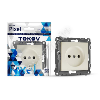 Розетка 1-м СП Pixel 16А IP20 без заземл. защ. шторки механизм беж. TOKOV ELECTRIC TKE-PX-R1SF-C02 - smartlife-ural.ru – Екатеринбург