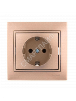 Розетка 1-м СП Mira 16А IP20 с заземл. со вставкой керамика свет. корич. перламутр. LEZARD 701-3131-122 - smartlife-ural.ru – Екатеринбург
