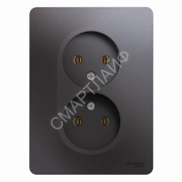 Розетка 2-м СП Glossa 16А IP20 250В без заземл. в сборе графит SE GSL001320 - smartlife-ural.ru – Екатеринбург