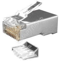 Разъем PLUG-8P8C-UV-C6-SH-100 RJ45(8P8C) под витую пару кат. 6 (50/50 микродюйм)экранир. универс.(для ож и мж кабеля) со вставкой (уп.100 шт) Hyperline 49383 - Интернет-магазин СМАРТЛАЙФ