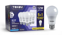 Набор ПРОМО лампа светодиодная 12Вт А60 6500К Е27 176-264В (Promo 5+1 шт) TOKOV ELECTRIC Promo-A60-E27-12-6.5K - smartlife-ural.ru – Екатеринбург