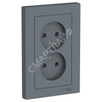 Розетка 2-м СП AtlasDesign 16А IP20 без заземл. в сборе грифель SE ATN000720 - smartlife-ural.ru – Екатеринбург