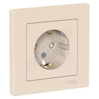 Розетка 1-м СП AtlasDesign 16А IP20 с заземл. защ. шторки в сборе беж. SE ATN000244 - smartlife-ural.ru – Екатеринбург