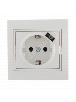 Розетка 1-м СП Mira 16А с заземл. + USB разъем бел. LEZARD 701-0202-181 - smartlife-ural.ru – Екатеринбург