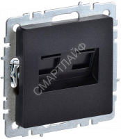 Розетка компьютерная двойн. СП RJ45 кат.5E BRITE РК10-2-БрЧ механизм черн. IEK BR-K20-1-K02 - smartlife-ural.ru – Екатеринбург